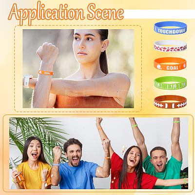 35Pcs 5 Colors Silicone Cord Bracelet Wristband BJEW-GF0001-31C-1