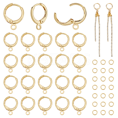 Brass Leverback Earring Findings KK-PH0012-67-1