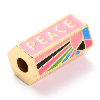 Brass Enamel Beads KK-M218-09-RS-1