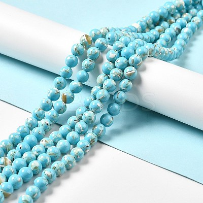 Synthetic Turquoise and Sea Shell Assembled Beads Strands G-D482-01A-07-1