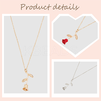 3Pcs 3 Color Zinc Alloy Rose of Life Pendant Necklaces Set for Women NJEW-AN0001-24-1