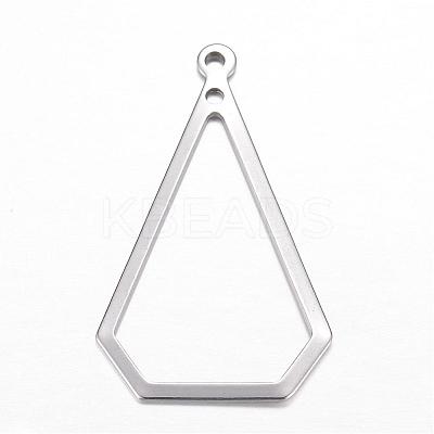 Tarnish Resistant 304 Stainless Steel Open Pendants STAS-P051-13-1
