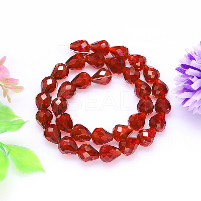 Faceted Teardrop K9 Glass G-M185-10x8mm-05A-1