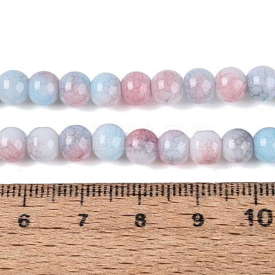 Ombre Effect Opaque Crackle Glass Beads Strands GLAA-Q106-01A-A03-1
