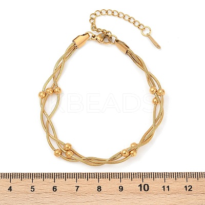304 Stainless Steel Satellite Chains Bracelets BJEW-Z106-01G-1