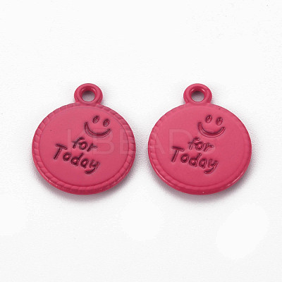 Spray Painted Alloy Pendants PALLOY-Q433-030G-RS-1