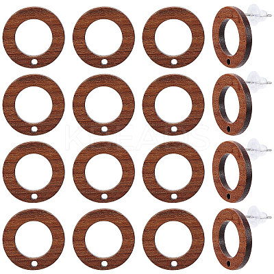 30Pcs Walnut Wood Stud Earring FIND-SC0003-92-1