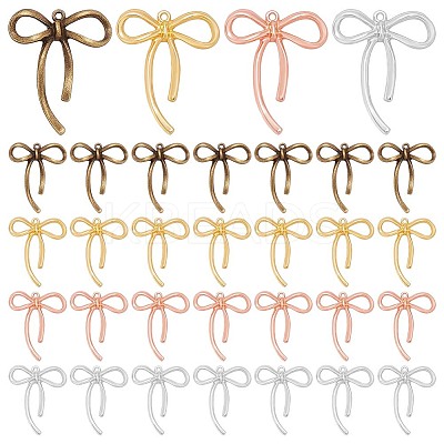 160Pcs 4 Colors Tibetan Style Zinc Alloy Pendants FIND-WR0012-59-1