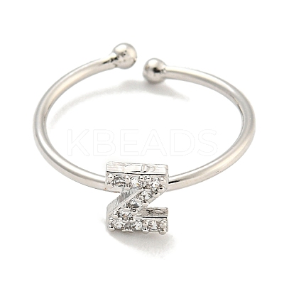 Rack Plating Brass Open Cuff Rings for Women RJEW-F162-02P-Z-1