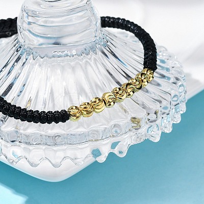 Polyester Cord Braided Bead Bracelets for Women BJEW-L698-01G-10-1