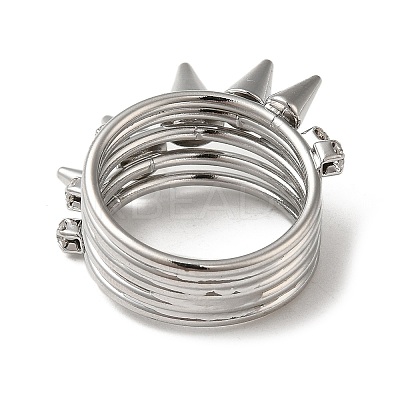 Spike Brass Finger Rings RJEW-C037-01P-1