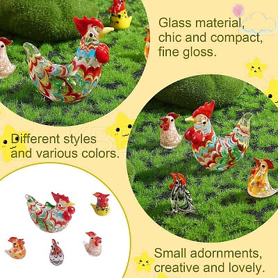 5Pcs Glass Chick Figurine JX539A-1