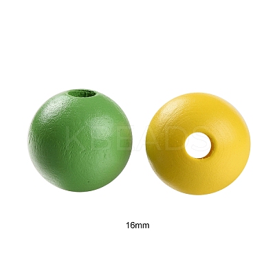 160Pcs 4 Colors Farmhouse Country and Rustic Style Painted Natural Wood Beads WOOD-LS0001-01J-1