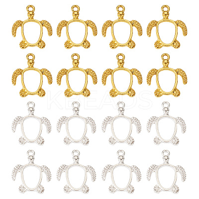 40Pcs 2 Colors Alloy Open Back Bezel Pendants FIND-CD0001-05-1