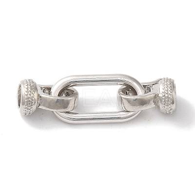 Rectangle Rack Plating Brass Fold Over Clasps KK-A225-01A-P-1