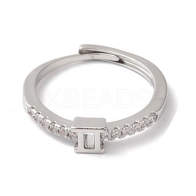 Rack Plating Brass Clear Cubic Zirconia Constellation Adjustable Rings for Women RJEW-S407-08P-02-1