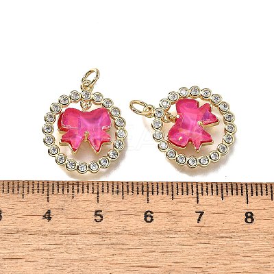 Brass Micro Pave Cubic Zirconia Pendants KK-Q043-07G-01-1