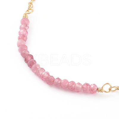 April Birthstone Natural Tourmaline Beaded Bracelets BJEW-JB06092-04-1