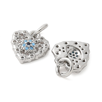 Brass Micro Pave Cubic Zirconia Charms KK-U056-34P-1