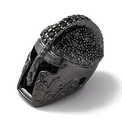 Helmet Shape Brass with Cubic Zirconia Beads KK-S406-15B-1