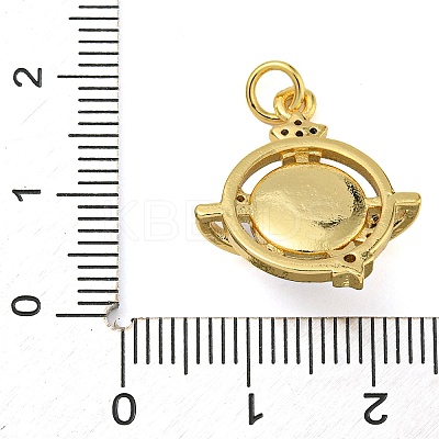 Rack Plating Brass Micro Pave Clear Cubic Zirconia Pendants KK-Z063-33G-1