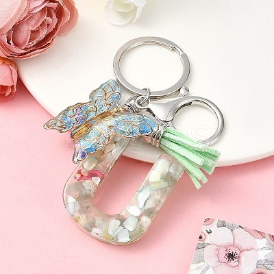 Resin & Acrylic & Faux Suede Tassel Keychain KEYC-YW00126-21-1