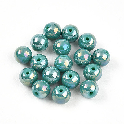Electroplate Pearlized Glass Pearl Beads EGLA-T021-14B-04-1