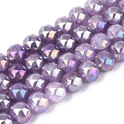 Anti-Tarnish Electroplate Glass Beads Strands GLAA-N064-10mm-13-1