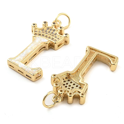 Brass Micro Pave Clear Cubic Zirconia Pendants KK-G498-01L-02-1