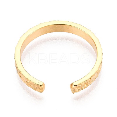 Texture 925 Sterling Silver Open Cuff Rings for Women STER-N016-53G-1