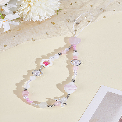 1Pc Resin Flower Heart Pendant Decoration AJEW-LP0004-57-1