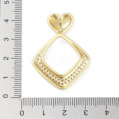 Rack Plating Brass Micro Pave Clear Cubic Zirconia Pendants KK-H474-19G-09-1