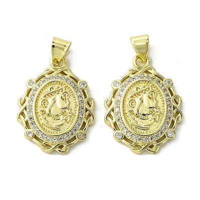 Brass Micro Pave Cubic Zirconia Pendants KK-H472-53K-G-1