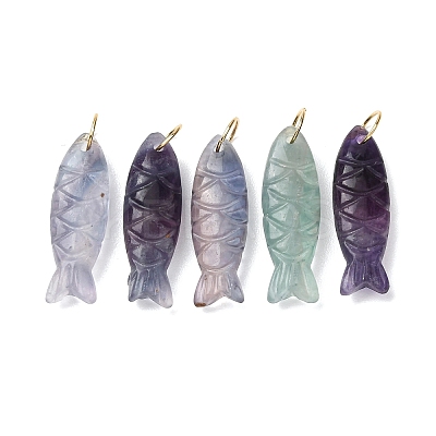 Natural Fluorite Carved Pendants G-G314-01G-10-1
