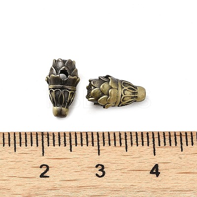 Lotus Flower Tibetan Style Rack Plating Brass 3 Hole Guru Beads KK-Q805-10AB-1