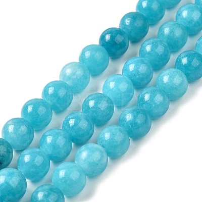 Natural Dyed White Jade Beads Strands G-M402-C03-03-1