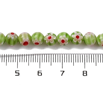 Handmade Millefiori Lampwork Beads Strands LAMP-G164-02D-1