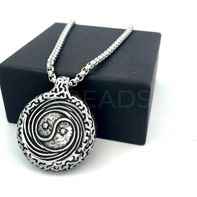 304 Stainless Steel Yin-yang Pendant Necklaces for Men VP1359-1