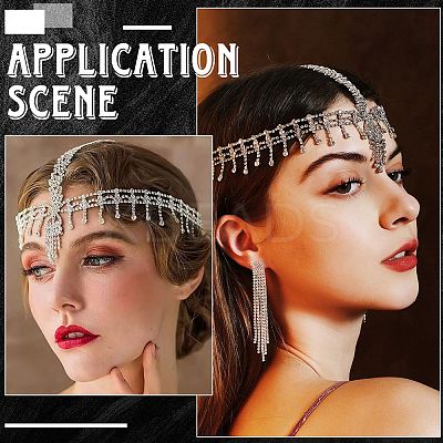 Rhinestone Mesh Headpiece Cap AJEW-WH20017-82S-1