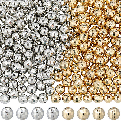 400Pcs 2 Colors CCB Plastic Beads CCB-PA0001-15-1