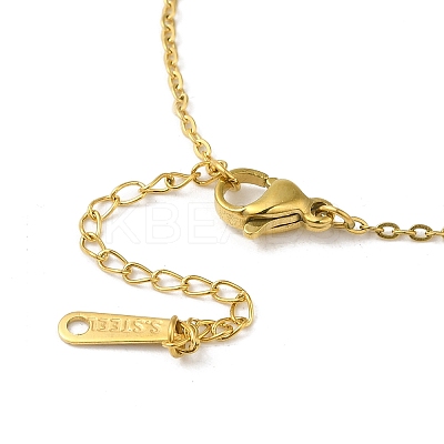 Brass Glass Pendants Necklaces NJEW-K269-09G-1