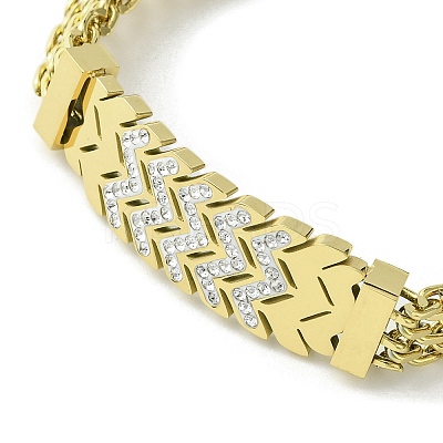 304 Stainless Steel with Cubic Zirconia Bracelet NJEW-Q322-06G-1