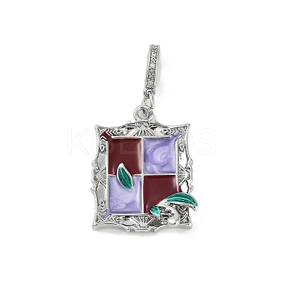 Brass Enamel Pendants KK-U043-12P-02-1