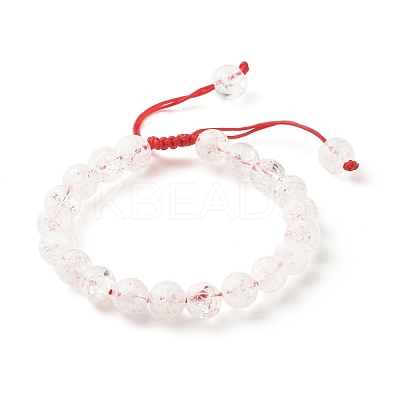 Natural Crackle Quartz & Lava Rock Braided Bead Bracelets Set BJEW-JB07212-04-1