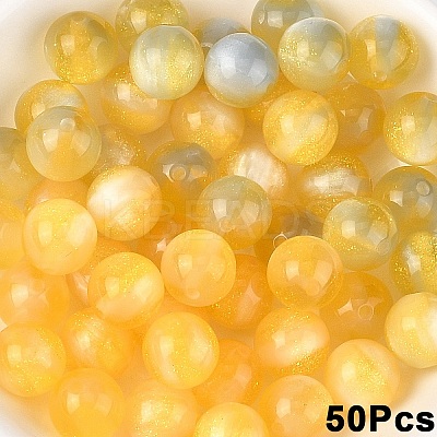 50Pcs Opaque UV Reactive Beads RESI-YW0005-93D-1