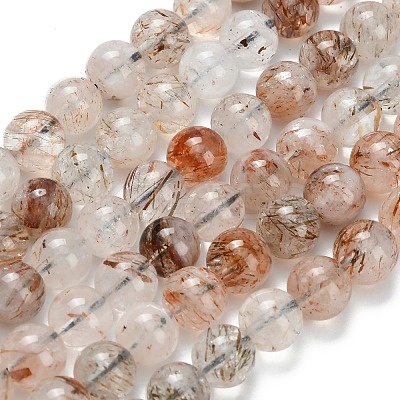 Natural Copper Rutilated Quartz Beads Strands G-L642-B07-6mm-1