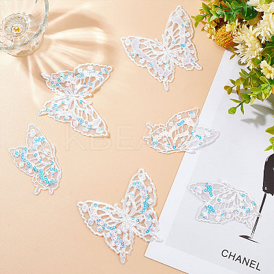 12Pcs 2 Style Butterfly Laser Effect Sequin Appliques PATC-GF0001-10-1