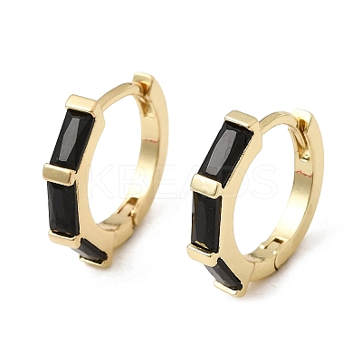 Brass Pave Cubic Zirconia Hoop Earrings EJEW-G471-09G-02-1