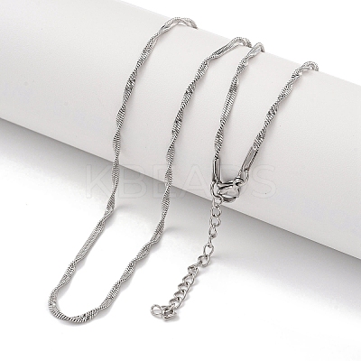 Non-Tarnish 201 Stainless Steel Snake Chain Necklaces NJEW-R266-01P-1