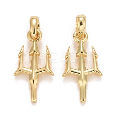 Rack Plating Real 18K Gold Plated Brass Pendants KK-E271-04G-1